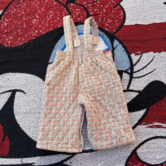 VINTAGE CEE TEE PLAYWEAR PLAID DOG PATCH OVERALLS OUTFIT SIZE 9 MONTHS - Picture 2 of 5